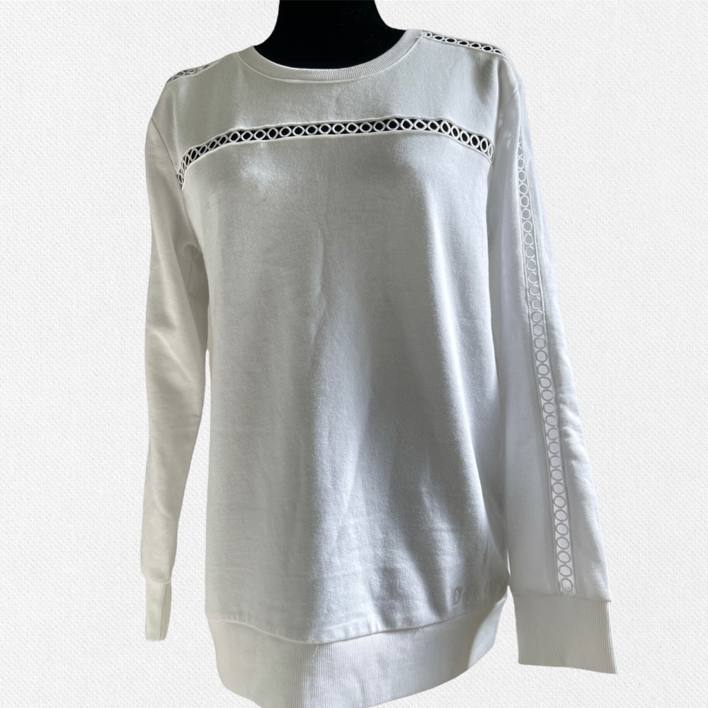 DKNY white sweater with a size S thread decoration